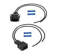 eMagTech Conector de arnés eléctrico de repuesto de 2 pines 357972752 compatible con VW Skoda Seat macho y hembra conector de cola de enchufe de 18 cm, color negro