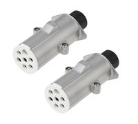 eMagTech Conector de Camión Tipo S de 2 Piezas 7 Pines 24 V Contactos de Tornillo Apto para Camiones Vehículos Pesados Y Vehículos de Transporte.