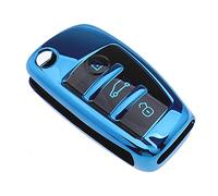 eMagTech Funda para Llave de Coche con Acabado de TPU de 3 Botones, a Prueba de caídas, Color Azul, Compatible con Audi A1 A3 A4 A6 Q3 Q5 Q7 S3 R8 TT