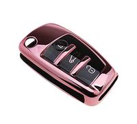 eMagTech Funda Protectora para Llave de Coche Suave TPU 3 Botones Rosa Compatible con Audi A1 A3 A4 A6 Q3 Q5 Q7 S3 R8 TT