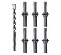 eMagTech Juego de 7 Uds. De cuñas de plumas de 16mm, divisor de piedra de 5/8 pulgadas, herramientas manuales de piedra de mármol y hormigón, broca de martillo rotativo de 16 * 200mm