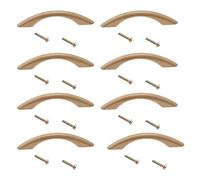 eMagTech Lote de 8 tiradores de madera de haya, con tornillos, tiradores de mueble y botón de puerta para cajón, armario o cómoda, distancia de agujero de 96 mm