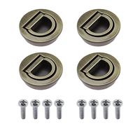 eMagTech Manija de extracción de anillo empotrado, mango de tracción semi círculo, mango invisible, mango empotrado, con tornillos de montaje para armario, armario, armario, cajón, bronce