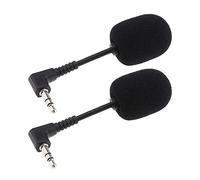 eMagTech Mini micrófono de 2 Piezas para computadoras de Escritorio con Tarjeta de Sonido explicativa con Cubierta de Esponja Rotación de 360 Grados Estéreo de 3 Polos Ajustable Plug and Play