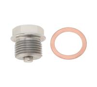 eMagTech Tapón de Drenaje Del Cárter Del Motor de Acero Inoxidable Magnético M18 X 1,5 mm Tapón de Drenaje de Aceite con Arandela de Cobre de Repuesto para La Mayoría de Los Automóviles Y Motocicletas