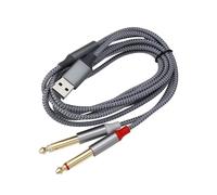 eMagTech USB A a Dual 6,35 mm 1/4 pulgadas TS Cable de audio AUX Y divisor para smartphone, tablet, portátil, amplificador y altavoz