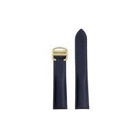 EMAIGlPO 16 mm 18 mm 20 mm apto for Cartier Tank London Hombres aptos for Santos Mujer Correa de reloj de cuero de vaca Correa de reloj de nailon azul Pulsera con hebilla de metal