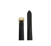 EMAIGlPO 16 mm 18 mm 20 mm apto for Cartier Tank London Hombres aptos for Santos Mujer Correa de reloj de cuero de vaca Correa de reloj de nailon azul Pulsera con hebilla de metal(Black gold,18mm)