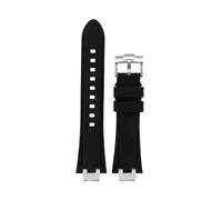 EMAIGlPO Adaptador de acero modificado for correa de silicona compatible con for Maurice Lacroix Aikon AI6008 AI6007 6038 AI6058(Black-silver pin,For AI6058)