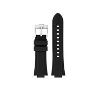 EMAIGlPO Adaptador de acero modificado for correa de silicona compatible con for Maurice Lacroix Aikon AI6008 AI6007 6038 AI6058(B Black silver pin,For AI6058)