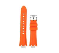 EMAIGlPO Adaptador de acero modificado for correa de silicona compatible con for Maurice Lacroix Aikon AI6008 AI6007 6038 AI6058(Orange-silver pin,For AI1108)