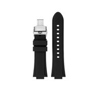 EMAIGlPO Adaptador de acero modificado for correa de silicona compatible con for Maurice Lacroix Aikon AI6008 AI6007 6038 AI6058(B Black Folding,For AI6038)
