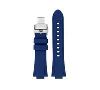 EMAIGlPO Adaptador de acero modificado for correa de silicona compatible con for Maurice Lacroix Aikon AI6008 AI6007 6038 AI6058(B blue Folding,For AI6058)
