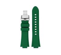 EMAIGlPO Adaptador de acero modificado for correa de silicona compatible con for Maurice Lacroix Aikon AI6008 AI6007 6038 AI6058(B green Folding,For AI1018)