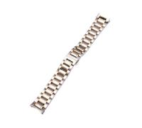 EMAIGlPO Adecuado for correa de hebilla de mariposa de doble presión de acero inoxidable de cinco cuentas for Longines Master L2L4(Silver-Golden,21mm)