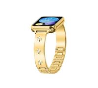 EMAIGlPO Adecuado for correa de reloj for Xiaomi 8 Pro, correa de metal con copo de nieve adecuada for reloj Redmi 4, correa de pulsera 8 Pro(Golden)