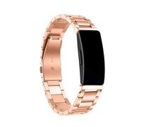 EMAIGlPO Adecuado for Fitbit Inspire 3 Correa de acero inoxidable Adecuado for Inspire 3 Correa de metal de tres cuentas(Rose gold)