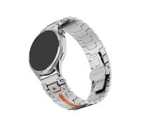 EMAIGlPO Adecuado for Huawei GT5/watch4 pro correa de acero inoxidable metal sólido 22 mm universal(Silver-orange,22mm)