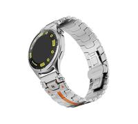 EMAIGlPO Adecuado for Huawei GT5/watch4 pro correa de acero inoxidable metal sólido 22 mm universal(Silver-orange,22mm)