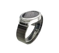 EMAIGlPO Adecuado for la correa de reloj for Samsung Galaxy Watch 6, correa de reloj de metal en forma de media luna, pulsera de acero inoxidable, accesorios for reloj(Black)