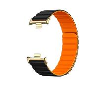 EMAIGlPO Adecuado for Xiaomi Band 8/9 Pro Correa de silicona Adecuado for Redmi Watch 4/5 Pulsera de cadena de silicona de dos colores(Black-orange 3,For Redmi watch4/5)