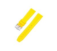 EMAIGlPO Ajuste adecuado for correa de reloj for Swatch/Omega Joint con correa de silicona curvada de 20mm adecuada for correa Universal for Rolex/Water Ghost(Yellow-white)
