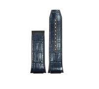 EMAIGlPO Ajuste adecuado for Ferragamo Three Eyes F80, correa de cuero y silicona for reloj con muescas de cuero de vaca F80, correa de negocios for hombres de 26mm(Blue No clasp)