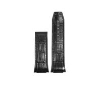 EMAIGlPO Ajuste adecuado for Ferragamo Three Eyes F80, correa de cuero y silicona for reloj con muescas de cuero de vaca F80, correa de negocios for hombres de 26mm(Black no clasp)