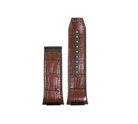 EMAIGlPO Ajuste adecuado for Ferragamo Three Eyes F80, correa de cuero y silicona for reloj con muescas de cuero de vaca F80, correa de negocios for hombres de 26mm(Brown No clasp)