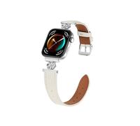 EMAIGlPO Ajuste adecuado for la correa de reloj de cuero genuino for Huawei Fit3 con ajuste for la correa de reloj de pétalos de metal de cuero genuino for HUAWEI Watch Fit3(Apricot)