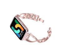 EMAIGlPO Ajuste adecuado for Samsung Galaxy Fit3 correa con incrustaciones de diamantes compatible con correa de acero inoxidable de metal de aleación de zinc for SM-R390(Rose powder)