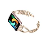 EMAIGlPO Ajuste adecuado for Samsung Galaxy Fit3 correa con incrustaciones de diamantes compatible con correa de acero inoxidable de metal de aleación de zinc for SM-R390(Retro Gold)