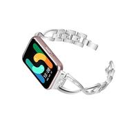 EMAIGlPO Ajuste adecuado for Samsung Galaxy Fit3 correa con incrustaciones de diamantes compatible con correa de acero inoxidable de metal de aleación de zinc for SM-R390(Silver)