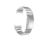 EMAIGlPO Ajuste adecuado for Samsung Galaxy Watch4/5/6, correa con hebilla de concha de tortuga de una cuenta, correa curva de acero inoxidable for Samsung Watch5 Por(Silver)