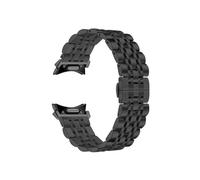 EMAIGlPO Ajuste adecuado for Samsung Galaxy Watch6/5/4, conector de botón clásico, correa de acero inoxidable con siete cuentas, accesorios for reloj(Black)