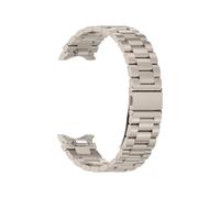 EMAIGlPO Ajuste adecuado for Samsung Galaxy Watch6 Botón de liberación rápida con hebilla plana de tres cuentas Correa de acero inoxidable Ajuste adecuado for Galaxy Watch6 Correa de acero(Starlight)