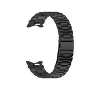 EMAIGlPO Ajuste adecuado for Samsung Galaxy Watch6 Botón de liberación rápida con hebilla plana de tres cuentas Correa de acero inoxidable Ajuste adecuado for Galaxy Watch6 Correa de acero(Black)