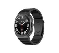EMAIGlPO Ajuste adecuado for Samsung Galaxy Watch7 Ultra titanio Metal partícula grande una cuenta hebilla plana correa de titanio(Black)