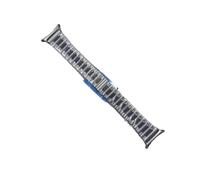 EMAIGlPO Ajuste adecuado for Samsung Galaxy Watch7 Ultra47mm correa de titanio tres cuentas cuadradas de brillo medio y hebilla de mariposa correa de titanio(Grey)