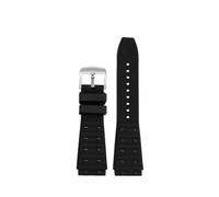 EMAIGlPO Ajuste for Breitling Super Mechanical Timing B01 Super Ocean Avenger Series Fluororubber Watch Band 22mm(Black-silvery buckle,22mm)