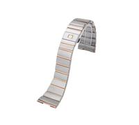 EMAIGlPO Ajuste for la correa de reloj for Omega Double Eagle Series 968-981-982 Ajuste for Omega Double Eagle Constellation hombres y mujeres Correa de acero sólido(Rose gold,25mm)