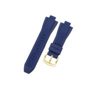 EMAIGlPO Ajuste for Michael Kors/Mike Coles Mk8184 8729 9020 boca convexa impermeable a prueba de sudor accesorios de correa de reloj de silicona(Dark blue-Golden-K2)