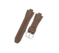 EMAIGlPO Ajuste for Michael Kors/Mike Coles Mk8184 8729 9020 boca convexa impermeable a prueba de sudor accesorios de correa de reloj de silicona(Brown-Steel-K2)