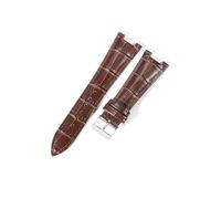 EMAIGlPO Ajuste for Patek Philippe 5711 5712G correa de reloj de cuero genuino impermeable a prueba de sudor hebilla plegable cóncava correa de reloj pulsera de 25mm(Brown-Steel-K1)