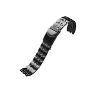 EMAIGlPO Ajuste for reloj Swatch de acero negro, correa de Metal YVS451 YVS435 YCS443G, accesorios de correa de reloj 19mm 21mm(Black,21mm)
