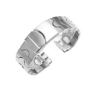 EMAIGlPO Ajuste for Swatch YCS YAS YGS IRONY Correa pulsera de acero inoxidable sólido 17MM 19MM plata negro junta cóncava-convexa correa de reloj for hombre(Silver,19mm)