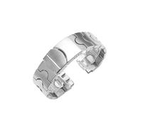 EMAIGlPO Ajuste for Swatch YCS YAS YGS IRONY Correa pulsera de acero inoxidable sólido 17MM 19MM plata negro junta cóncava-convexa correa de reloj for hombre(Silver,17mm)