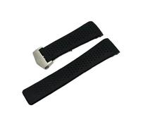 EMAIGlPO Ajuste for TAG HEUER GRAND CARRERA AQUARACER pulsera de silicona suave 22mm 24mm(Black-silver,24mm)