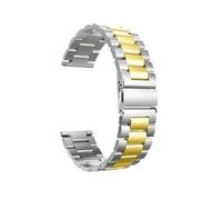 EMAIGlPO Banda de 22 mm 20 mm apta for Samsung Galaxy Watch 3 4 5 45 mm Gear S3 46 mm 42 mm Active2 40 44 mm Correa de acero inoxidable apta for Amazift BIP 2 GTR(Sliver Gold 01,22mm)