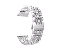 EMAIGlPO Banda de 22 mm 20 mm apta for Samsung Galaxy Watch 3 4 5 45 mm Gear S3 46 mm 42 mm Active2 40 44 mm Correa de acero inoxidable apta for Amazift BIP 2 GTR(Silver,22mm)